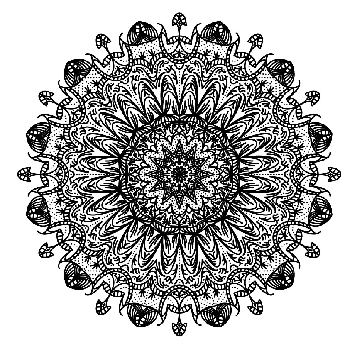 Mandala con linee spesse (Zen e anti-stress)