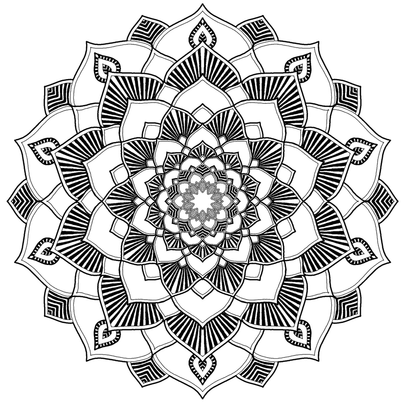 Concedetevi un momento di zen con questo superbo Mandala da colorare subito, nei colori che più vi piacciono. È originale perché ha al centro un mini Mandala!