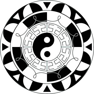 Mandala semplice con simbolo Yin e Yang