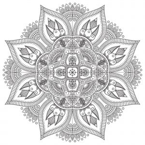 Mandala antistress a forma di fiore