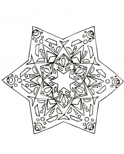 Stella mandala disegnata a mano (Zen e anti-stress)