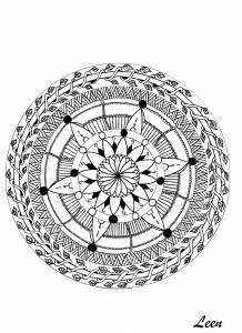 Mandala di foglie di Leen Margot