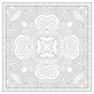 Mandala quadrato complesso (Zen e anti-stress)