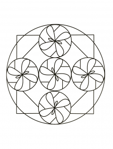 Mandala semplice con forme simili a farfalle