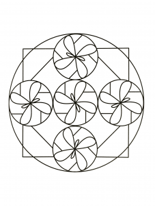 Mandala semplice con forme simili a farfalle (Zen e anti-stress)