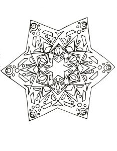 Mandala a forma di stella disegnato a mano
