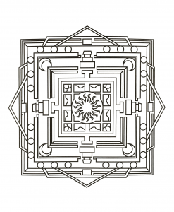 Mandala quadrato e geometrico