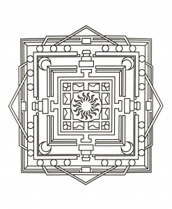 Mandala quadrato e geometrico (Zen e anti-stress)